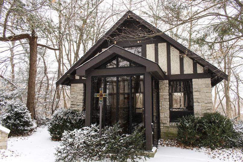 The Meditation Chapel in winter.